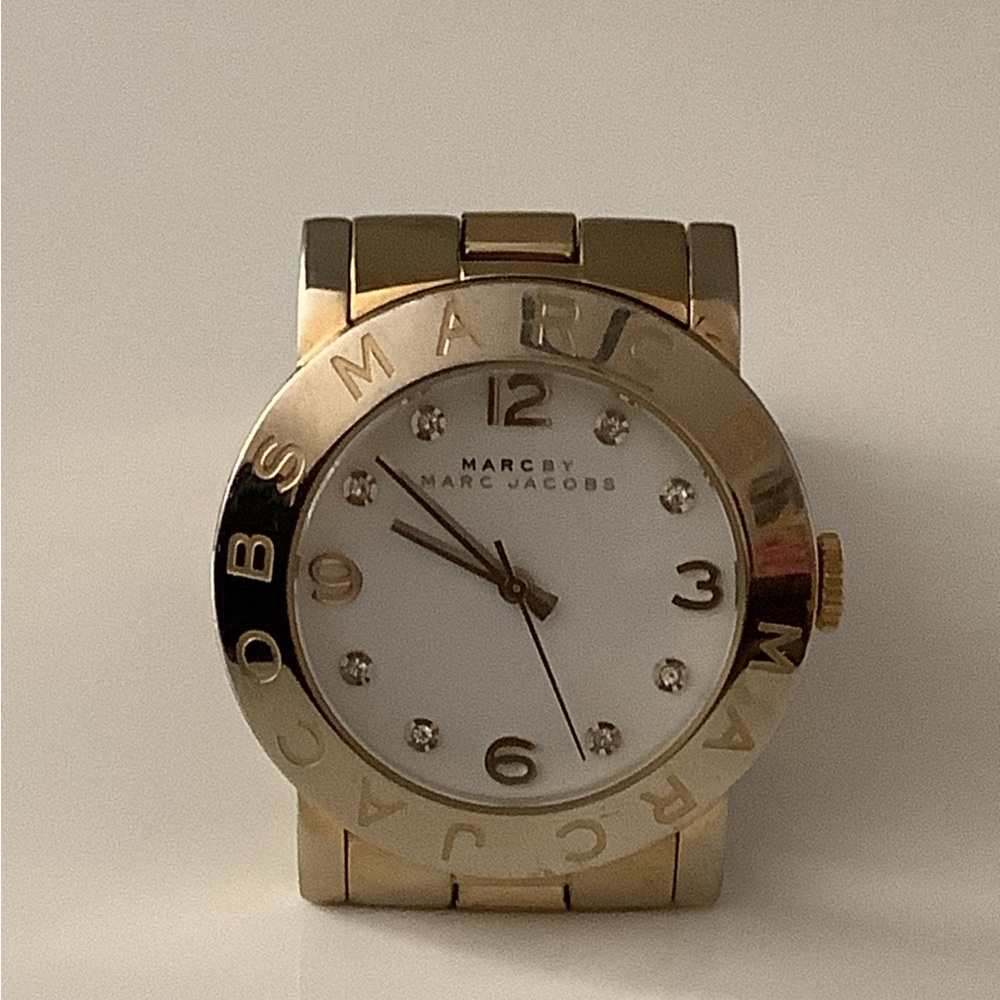 Marc by Marc Jacobs Gold-Tone Watch with White Dial